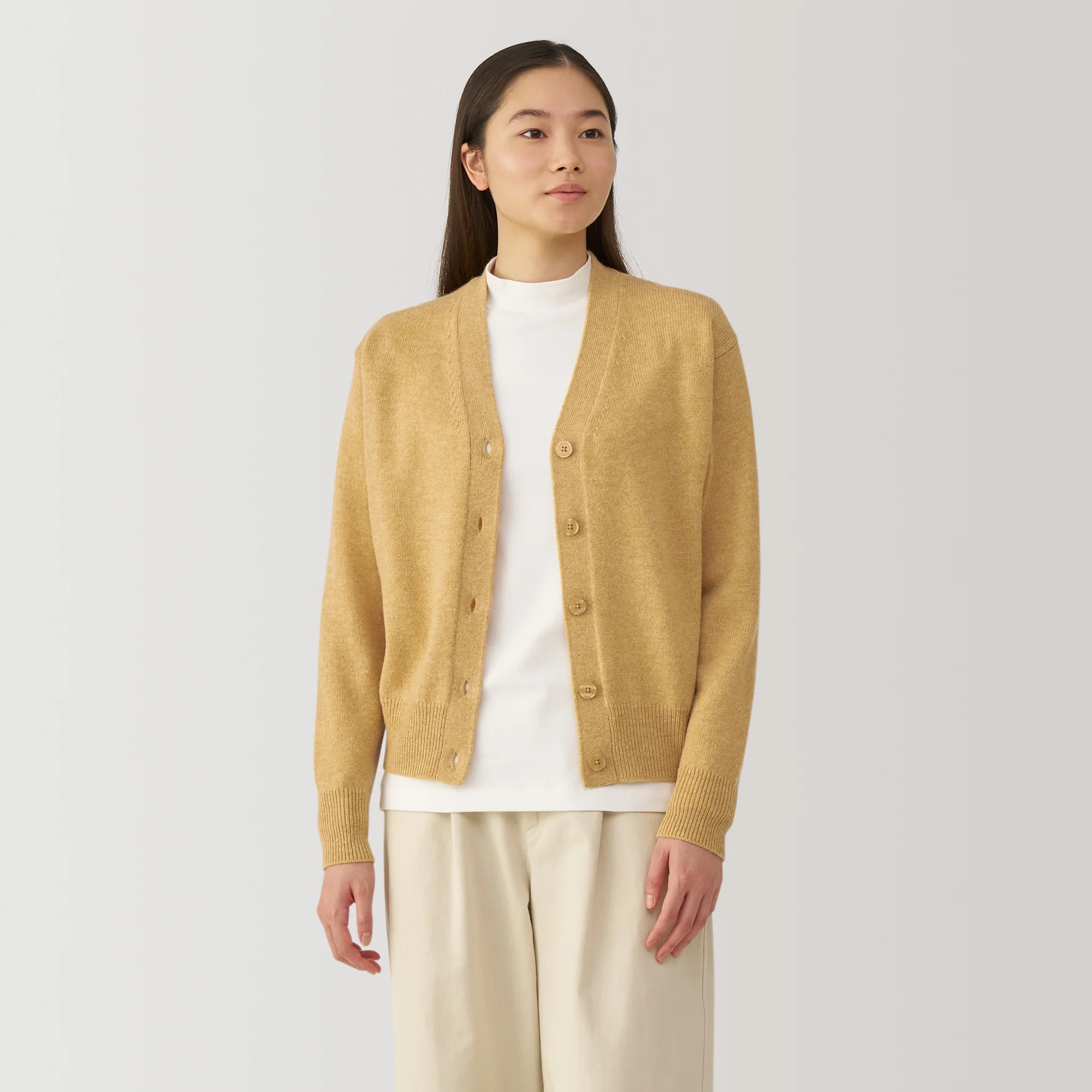 Women's Washable Mid-Gauge V-Neck Cardigan - Image 31
