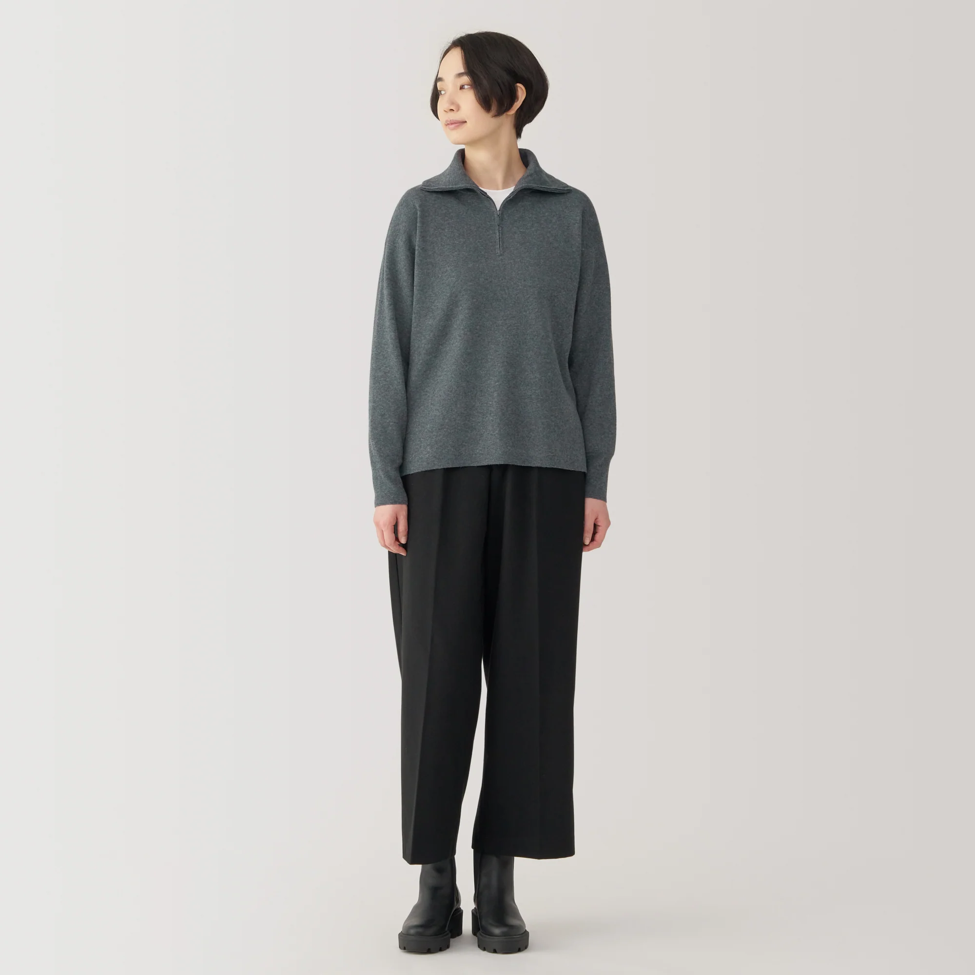 Women's Washable Milano Ribbed Half Zip Sweater - Image 31