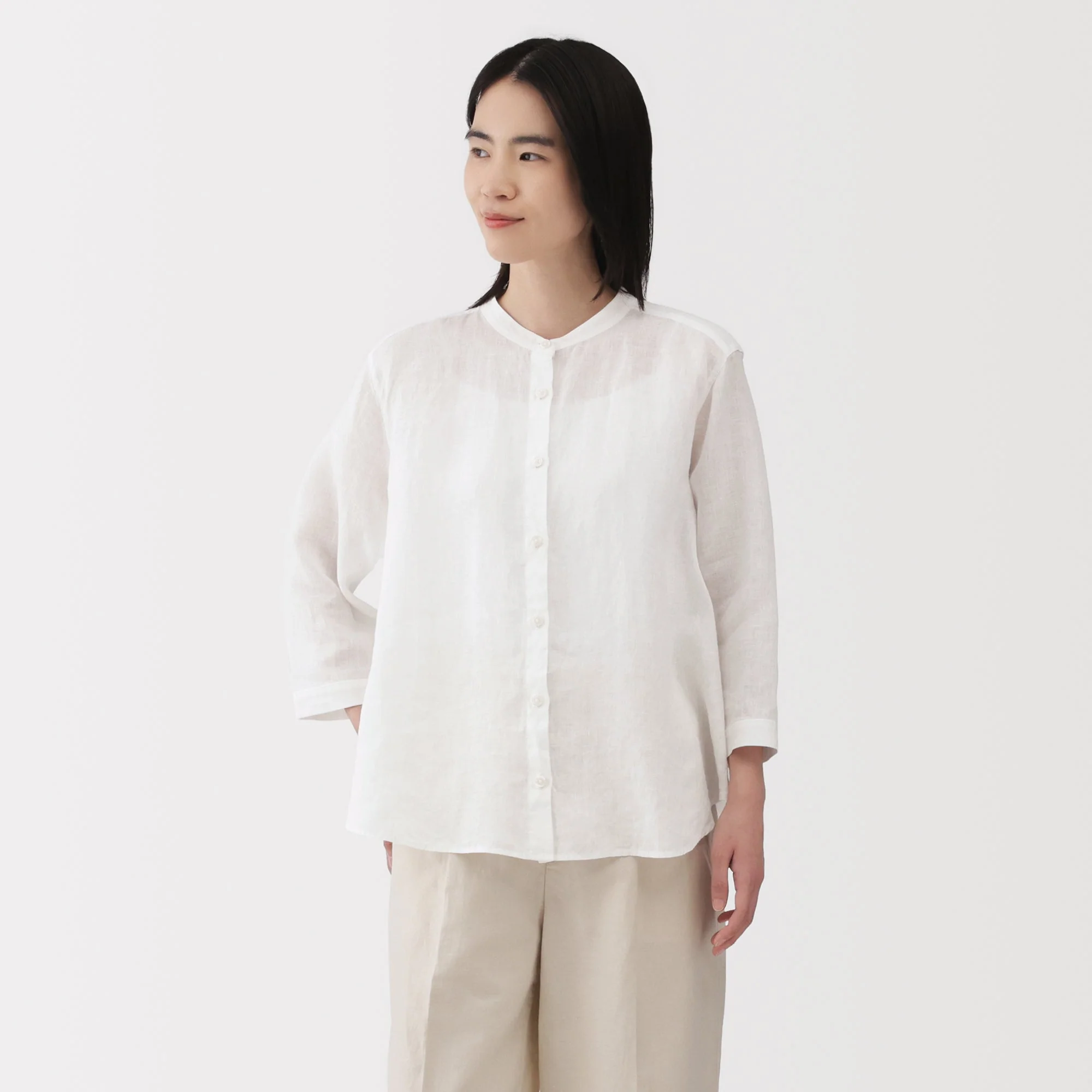 Women's Linen 3/4 Sleeve Blouse - Image 3