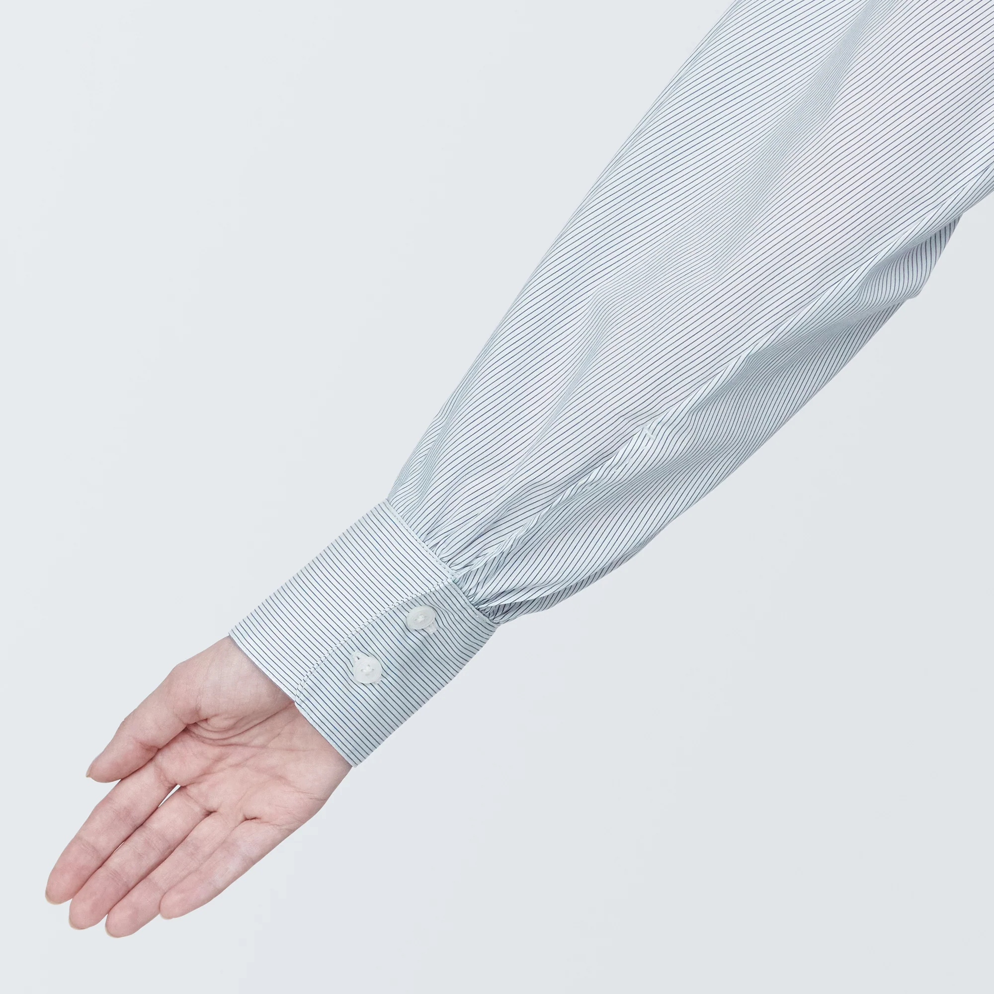 Women's Wrinkle Resistant Poplin Stand Collar Long Sleeve Blouse - Image 31